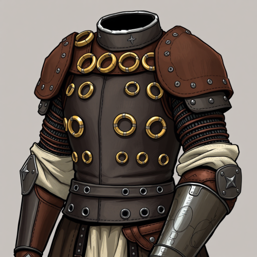 Reinforced leather armor with heavy metal rings