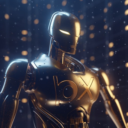 Robot Logo with Glowing 3D Design