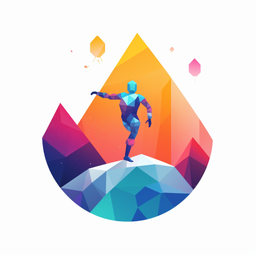 Robot helps person climb mountain, symbolizing support