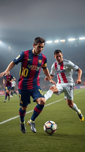 Ronaldo beats Messi in soccer game.