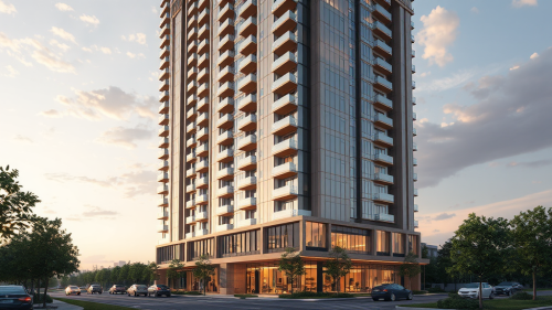 Rose Gold High-Rise with Commercial Base Floors