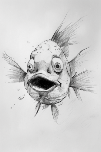 Salmon Advertisement Sketch - Quentin Blake Style