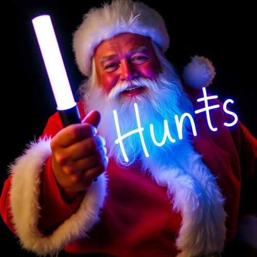 Santa Claus Creating 'The Hunts' with Glow Stick
