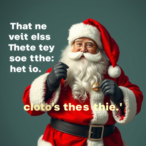 Santa Claus Displaying a Humorous Quote