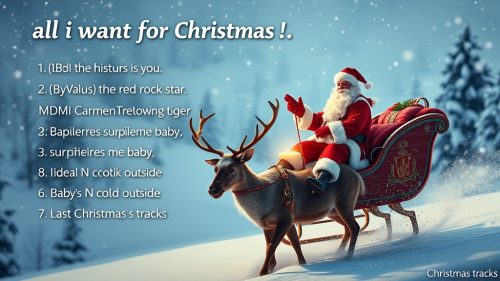 Santa Claus Riding Reindeer With Christmas Songs