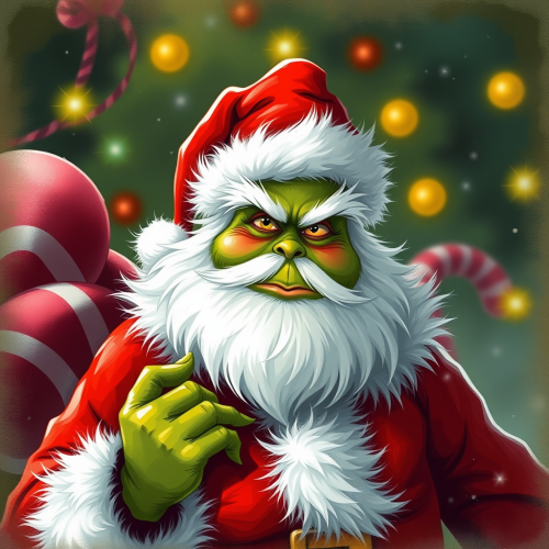 Santa Clause as the Grinch in Summer