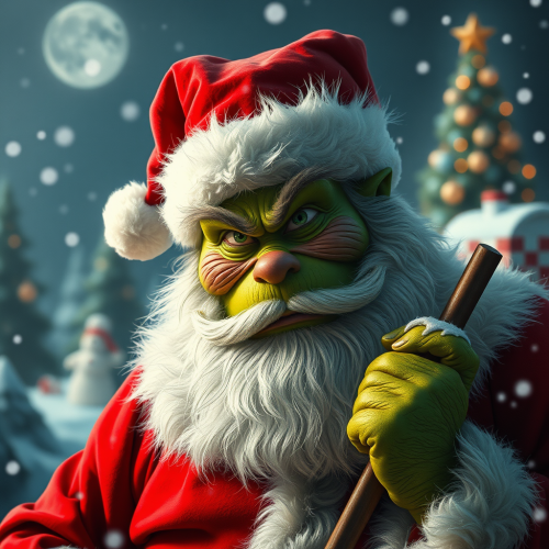 Santa Clause as the Grinch in War