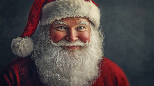 Santa in white with grey background. Classic vintage style Santa in white with grey background. Classic vintage style