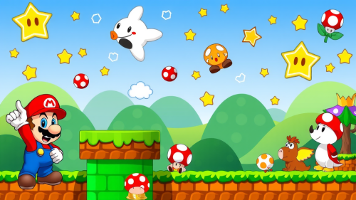 Seasonal Super Mario Character Backgrounds for PowerPoint