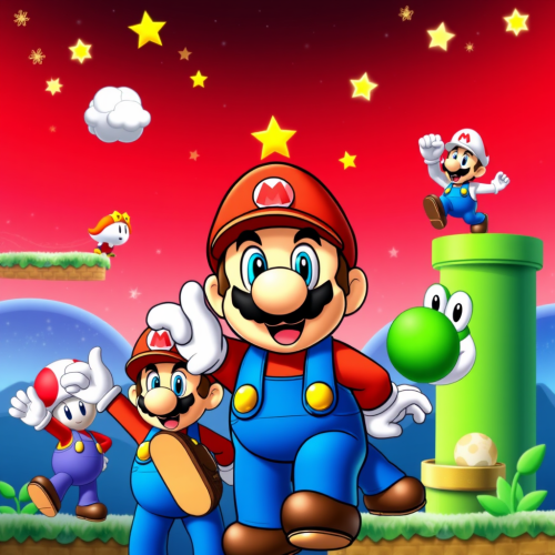Seasonal Super Mario backgrounds for PowerPoint presentations