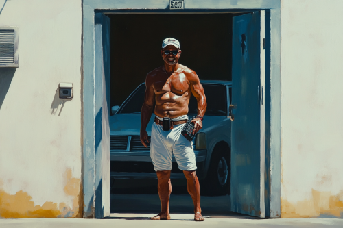 Security guard stands in door with car keys.