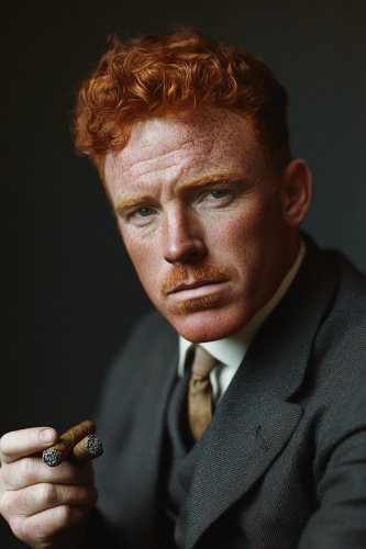 Serious Irish Man in Business Suit with Scar