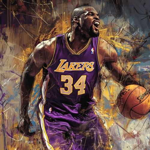 Shaquille O'Neal Basketball Poster Art with Urban Graffiti Style 
