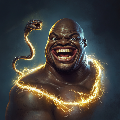 Shaquille O'Neal Caricatured as a Sparking Eel