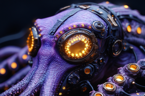 Shiny purple tentacles cyberpunk stand-alone headdress image