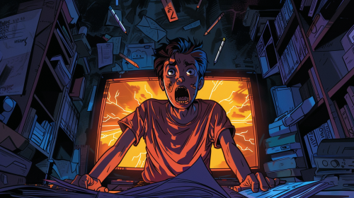 Shocked Indian boy plays video games, SAT monster emerges.