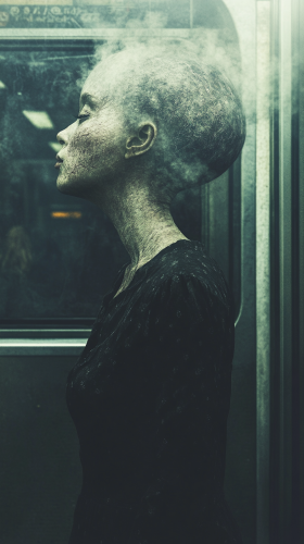 Sick, Ugly Woman in Subway After Work