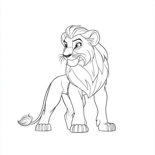 Simba from Lion King coloring page for kids.