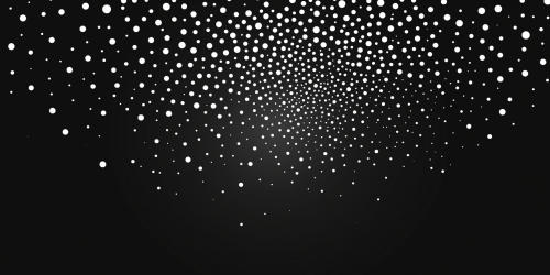 Simple white dots of varying sizes on black background.
