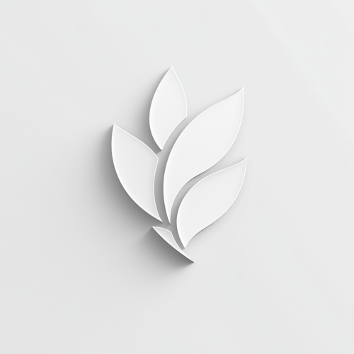 Simple white logo with clean lines and shapes