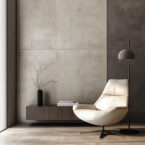 Sleek minimalist design with metallic matte finish motif