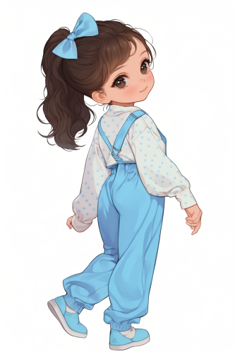 Smiling Girl in Cute Waterpink Outfit