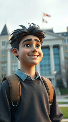 Smiling student faces school challenges, hopeful for solutions