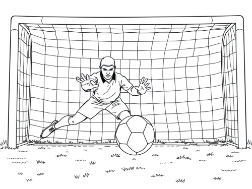 Soccer Goalie Saves Ball in Empty Goal Area