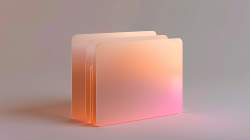 Soft pink and orange folder design in light gray.