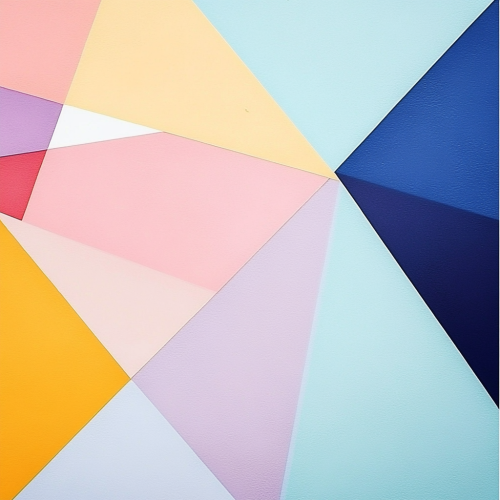 Sophisticated shapes in pink, blue, purple, yellow