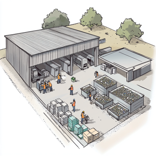 Sorting Plastic Bottles at Recycling Facility