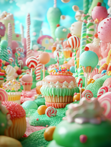 Sparkling Candy Land with Green Theme