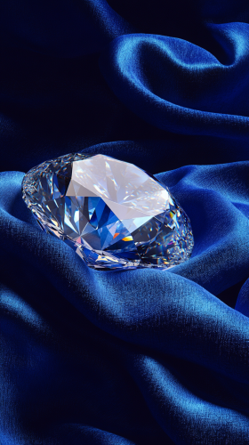 Sparkling Diamond on Blue Silk Sparkling Diamond on Blue Silk