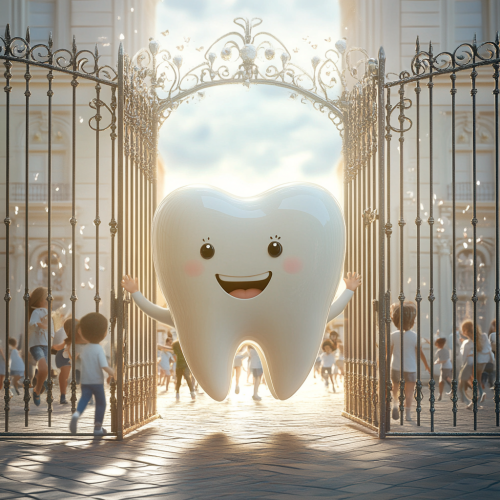 Sparkling tooth welcomes people to dental wonderland
