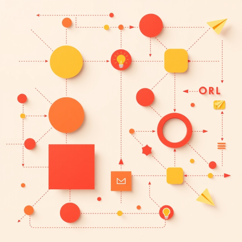 Structured Red and Yellow Geometric Diagram