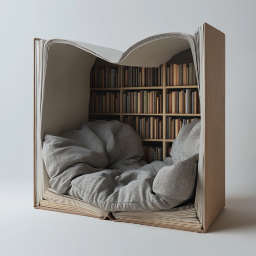 Studio Installation with Vertical Book Armchair & Shelf Studio Installation with Vertical Book Armchair & Shelf