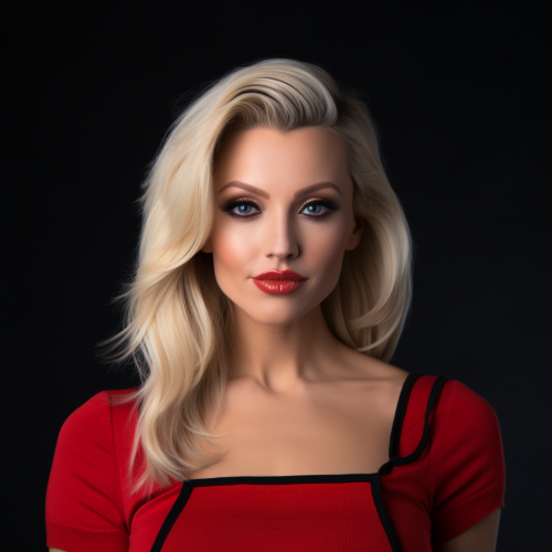 Stunning 31-Year-Old Model Woman with Red Top