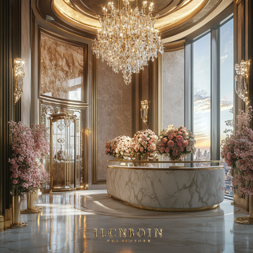 Stunning 8k Hotel Lobby with Crystal Chandeliers