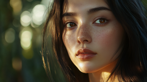 Stunning Close-Up Portrait of a Beautiful Woman
