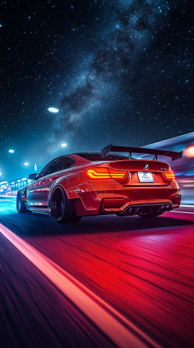 Stunning rear view wallpaper of modified BM4 M4 car.