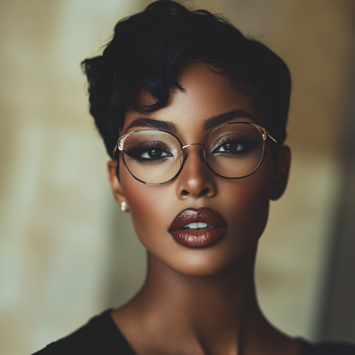 Stylish African-American woman hairstylist in fashionable urban setting