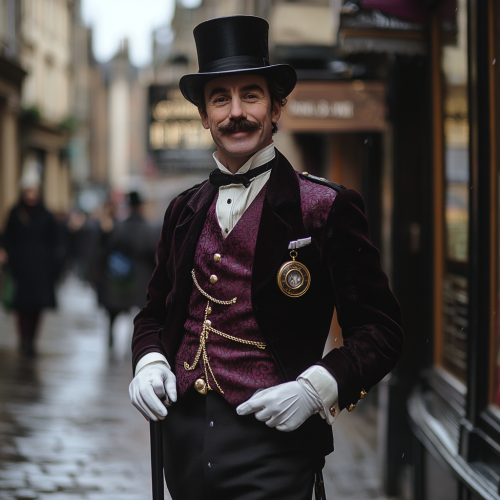 Stylish Gentleman in Glasgow City Rainy Scene