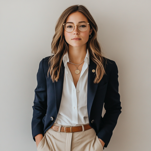 Stylish thumbnail for preppy fashion article with model.