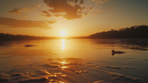 Sunrise in Kakadu National Park with Crocodiles Far