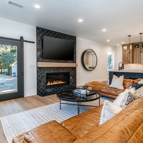 Symmetrical living room with modern Spanish farmhouse theme Symmetrical living room with modern Spanish farmhouse theme