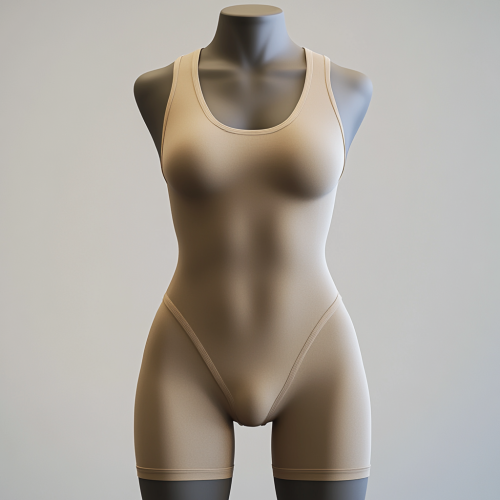 Taupe Sleeveless Bodysuit with Racerback Style