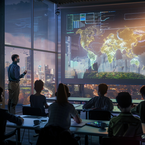 Teacher presents climate change, students are surprised.