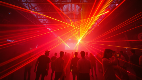 The 90s Warehouse Rave with Laser Lights