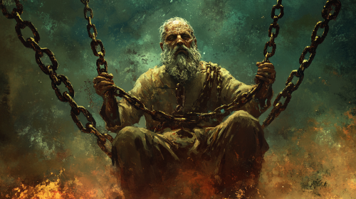 The Angry God with Chains in Fantasy Art