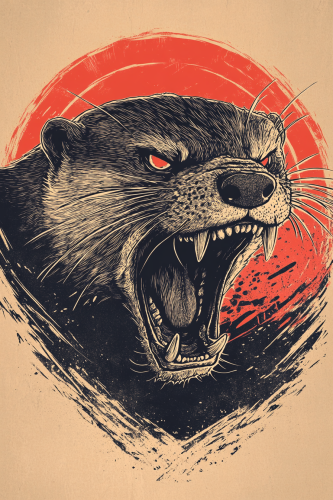 The Angry Otter: A Surreal T-Shirt Design